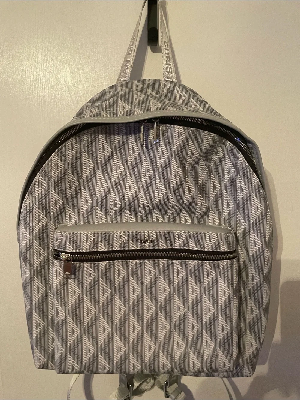 “Dior” Gray Patterned Backpack - brand new